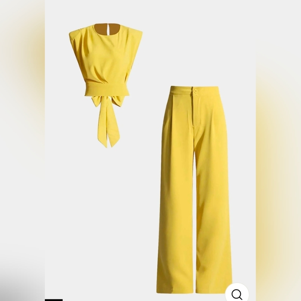 NWT Micas Set! Yellow Top With Trousers, Large